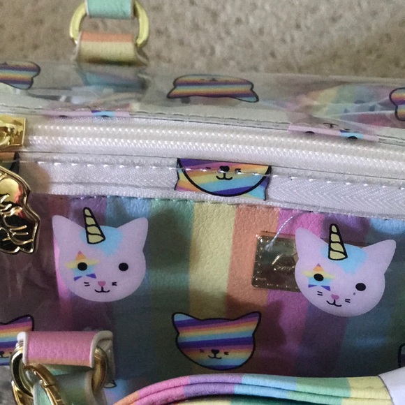 New Betsey Johnson clear unicorn face bag rare - Picture 4 of 7